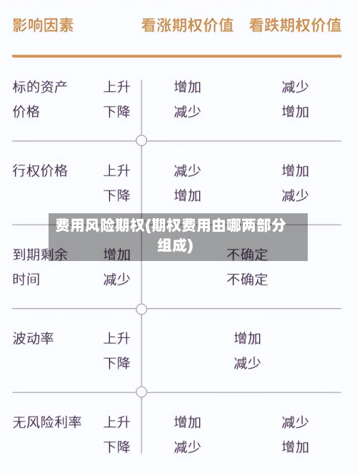费用风险期权(期权费用由哪两部分组成)