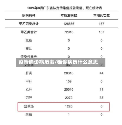 疫情确诊病历表/确诊病历什么意思