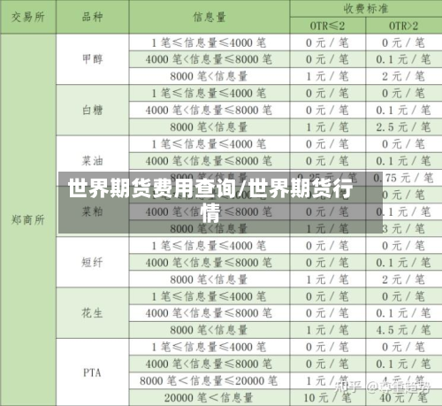 世界期货费用查询/世界期货行情