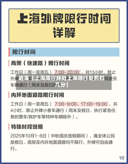 近来【上海限行坏处上海限行处罚扣几分】