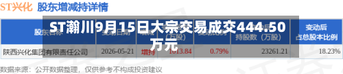 ST瀚川9月15日大宗交易成交444.50万元