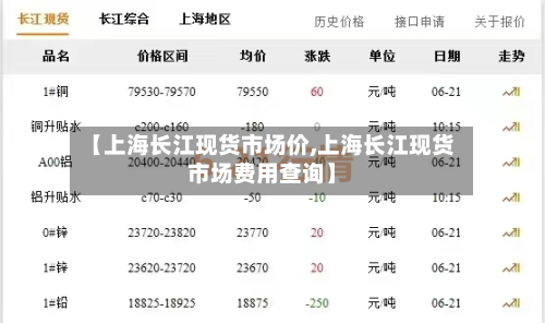 【上海长江现货市场价,上海长江现货市场费用查询】