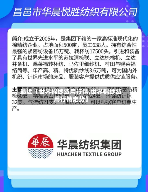 最近【世界棉纱费用行情,世界棉纱费用行情走势】