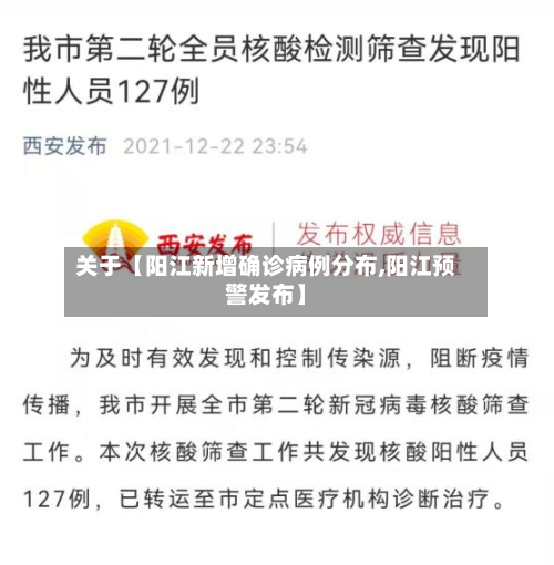 关于【阳江新增确诊病例分布,阳江预警发布】