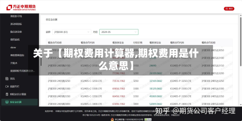 关于【期权费用计算器,期权费用是什么意思】