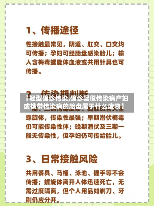 【轻型确诊传染,确诊疑似传染病产妇或携带传染病的胎盘属于什么废物】