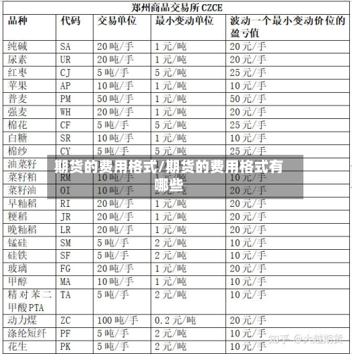 期货的费用格式/期货的费用格式有哪些